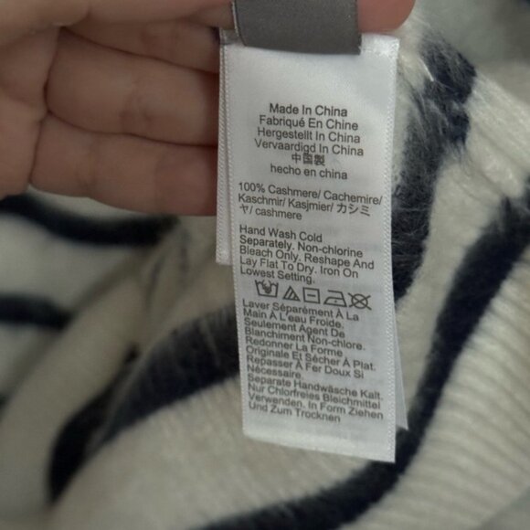 NWT J.Crew Brushed Cashmere Fitted Cardigan Sweater in Stripe - Picture 6 of 6